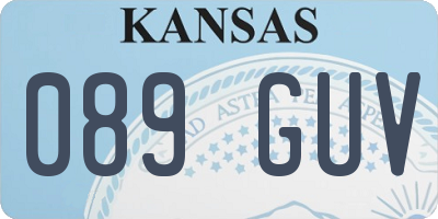 KS license plate 089GUV