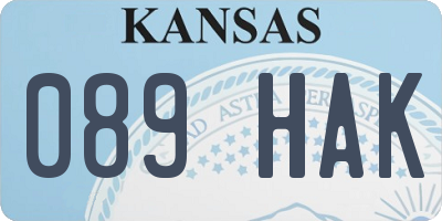 KS license plate 089HAK