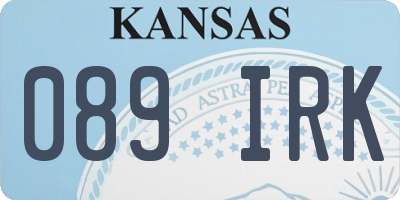 KS license plate 089IRK