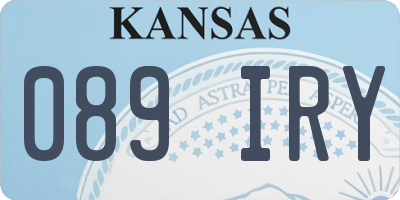 KS license plate 089IRY