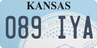 KS license plate 089IYA