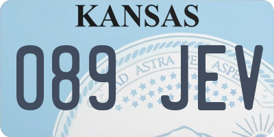 KS license plate 089JEV