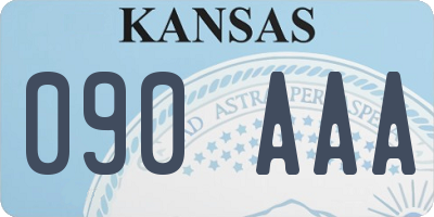 KS license plate 090AAA