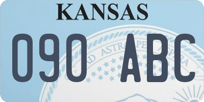 KS license plate 090ABC
