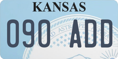 KS license plate 090ADD