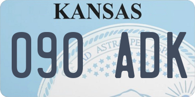 KS license plate 090ADK