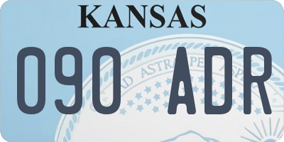 KS license plate 090ADR