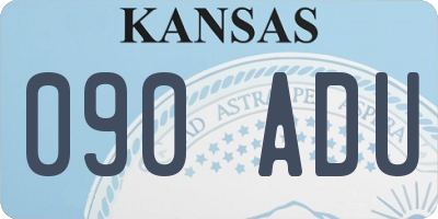KS license plate 090ADU
