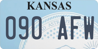 KS license plate 090AFW