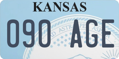 KS license plate 090AGE