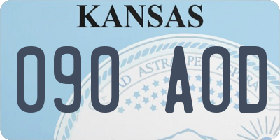 KS license plate 090AOD