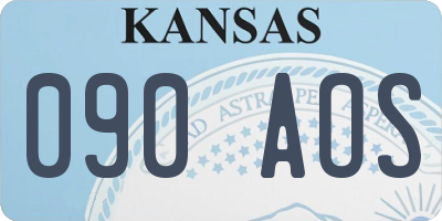 KS license plate 090AOS