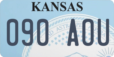 KS license plate 090AOU