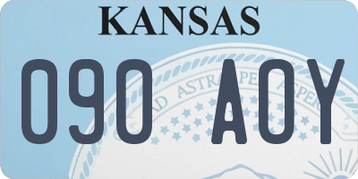 KS license plate 090AOY