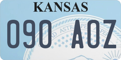 KS license plate 090AOZ