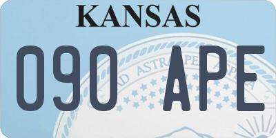 KS license plate 090APE