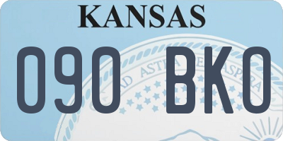 KS license plate 090BKO
