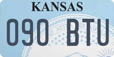 KS license plate 090BTU