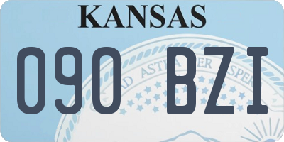 KS license plate 090BZI