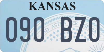 KS license plate 090BZO