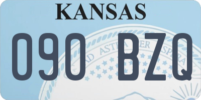 KS license plate 090BZQ