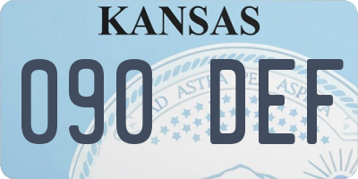 KS license plate 090DEF