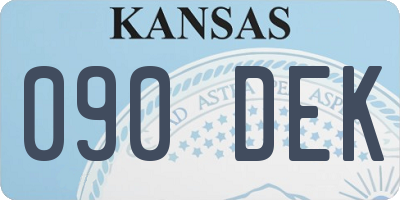 KS license plate 090DEK