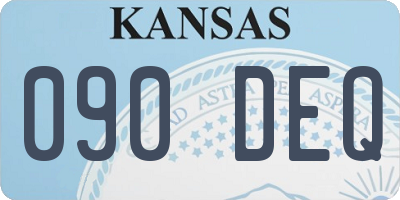 KS license plate 090DEQ