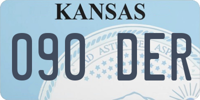 KS license plate 090DER