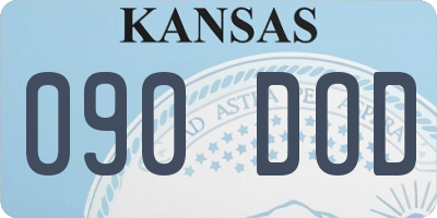 KS license plate 090DOD