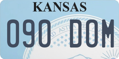 KS license plate 090DOM