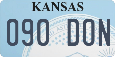 KS license plate 090DON