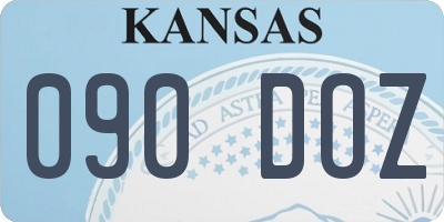 KS license plate 090DOZ