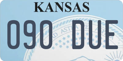 KS license plate 090DUE
