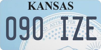 KS license plate 090IZE