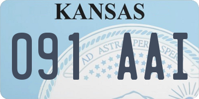 KS license plate 091AAI