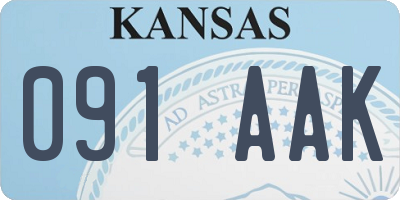 KS license plate 091AAK