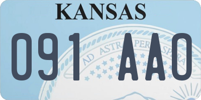 KS license plate 091AAO