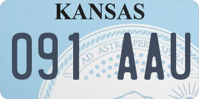 KS license plate 091AAU