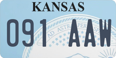KS license plate 091AAW
