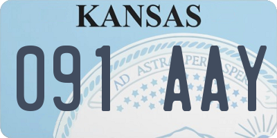 KS license plate 091AAY