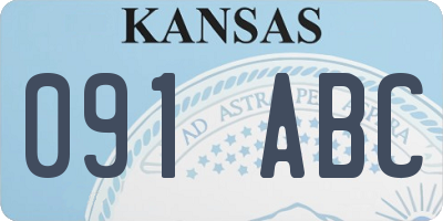 KS license plate 091ABC