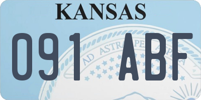 KS license plate 091ABF