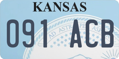 KS license plate 091ACB