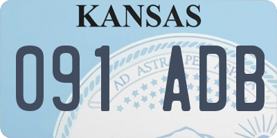 KS license plate 091ADB
