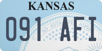 KS license plate 091AFI