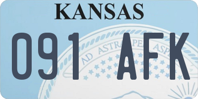 KS license plate 091AFK