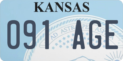 KS license plate 091AGE