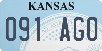 KS license plate 091AGO