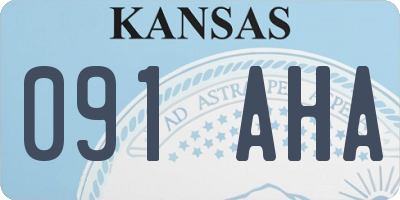 KS license plate 091AHA
